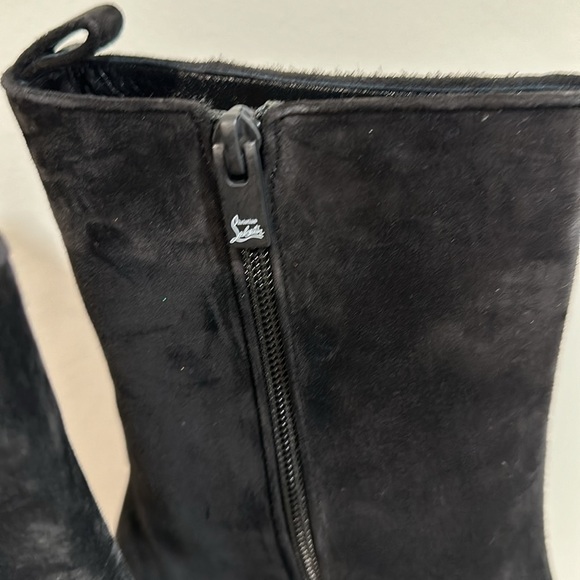 NWB Christian Louboutin Izamayaz suede platform ankle boots size 41 Block Heel - Picture 8 of 14